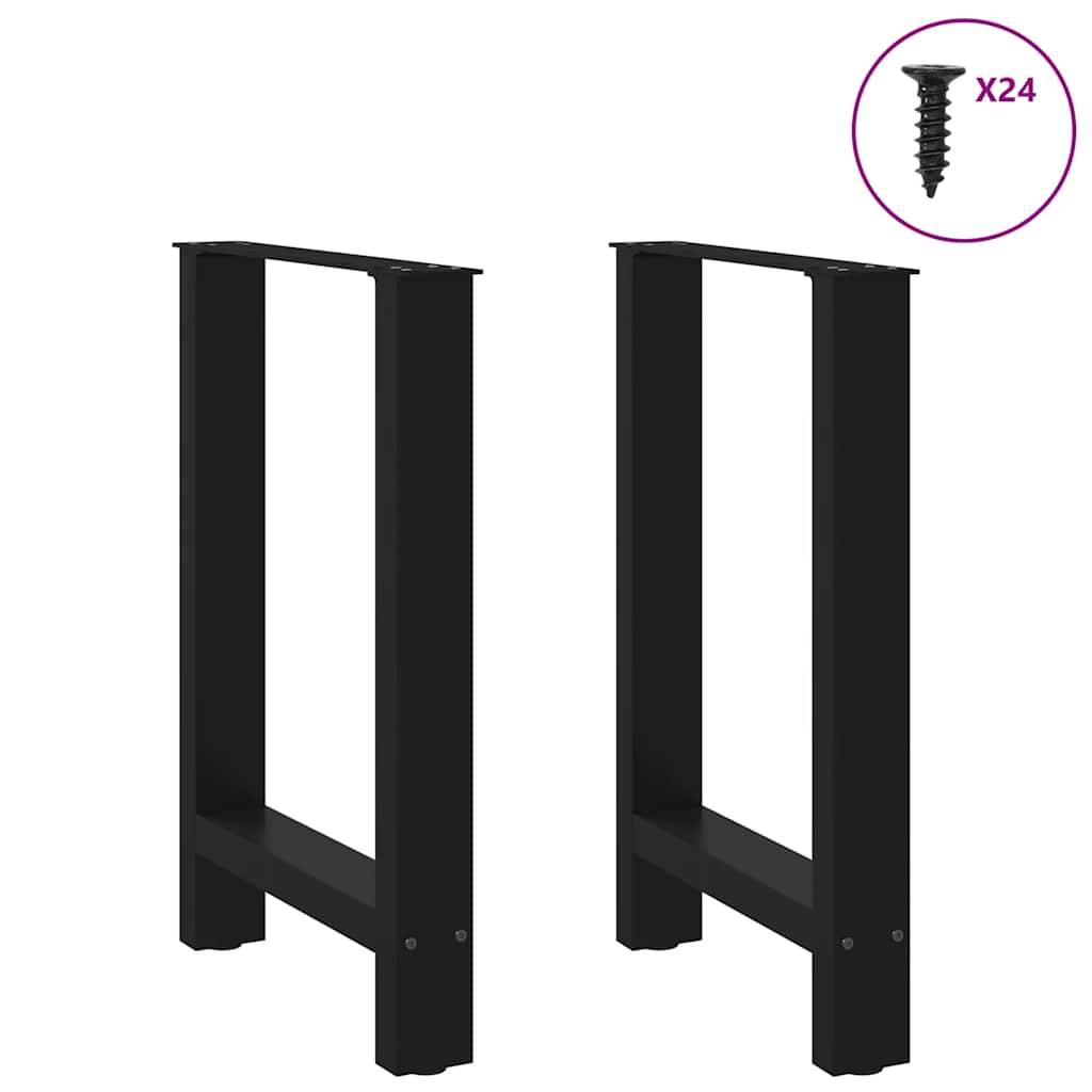 vidaXL Couchtischbeine Schwarz 2 Stk. 60x(72-73) cm Stahl