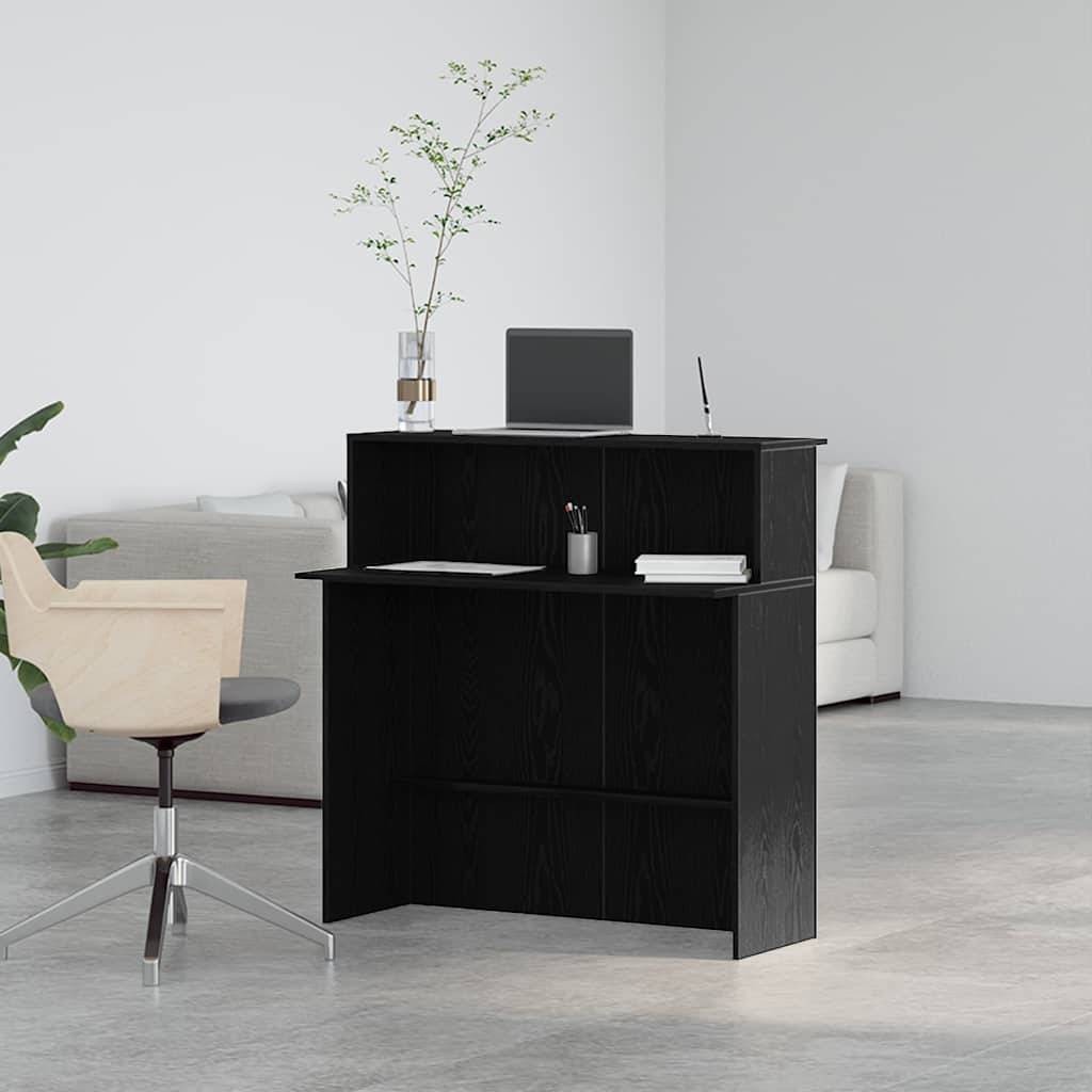 vidaXL Empfangstheke Schwarz 100x50x103,5 cm Holzwerkstoff