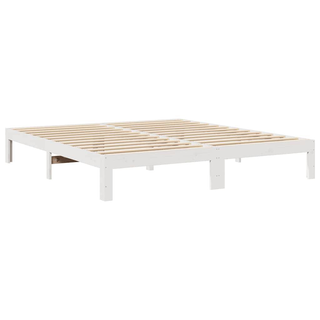vidaXL Massivholzbett ohne Matratze Weiß 180x200 cm Kiefernholz