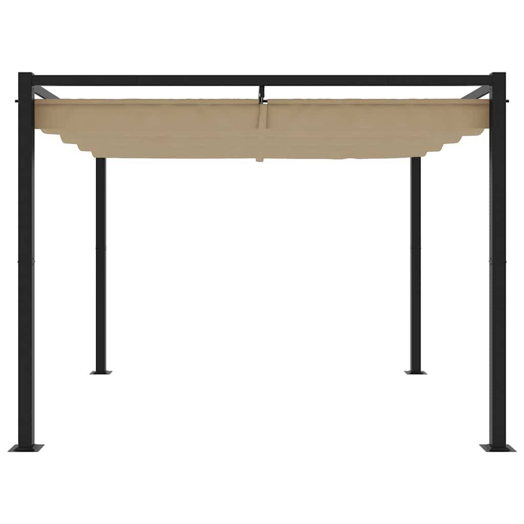 vidaXL Gartenpavillon mit Ausziehbarem Dach Taupe 3x3 m Stahl