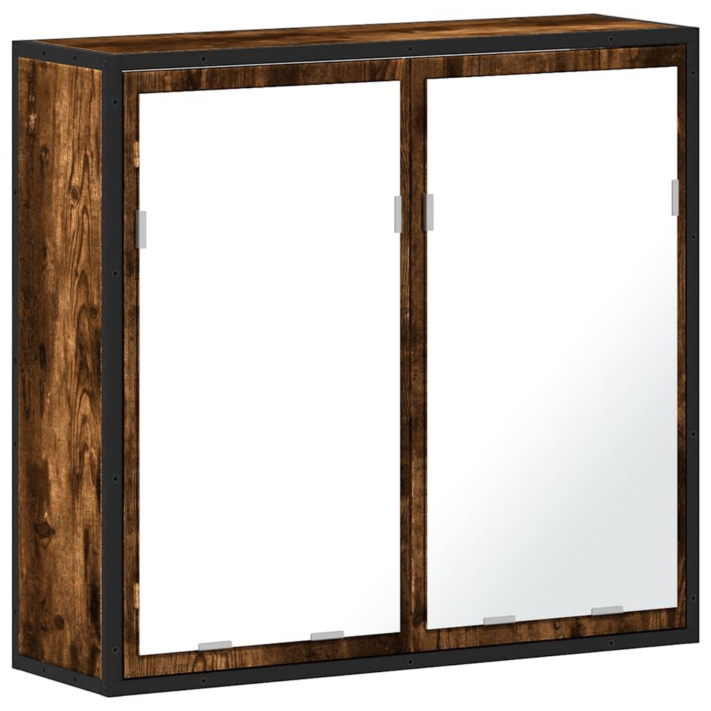 vidaXL Bad-Spiegelschrank Räuchereiche 65x20x60 cm Holzwerkstoff