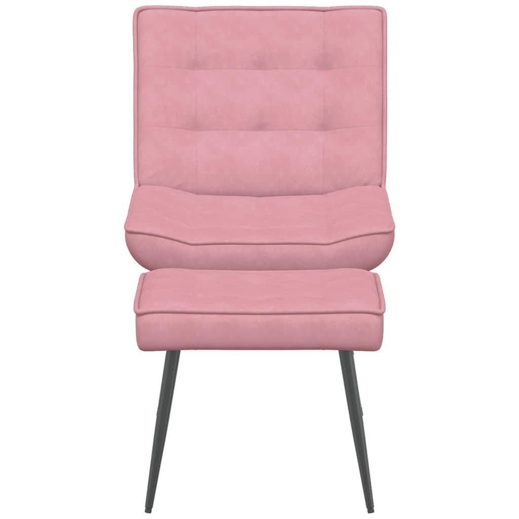 vidaXL Relaxsessel mit Hocker Rosa Samt