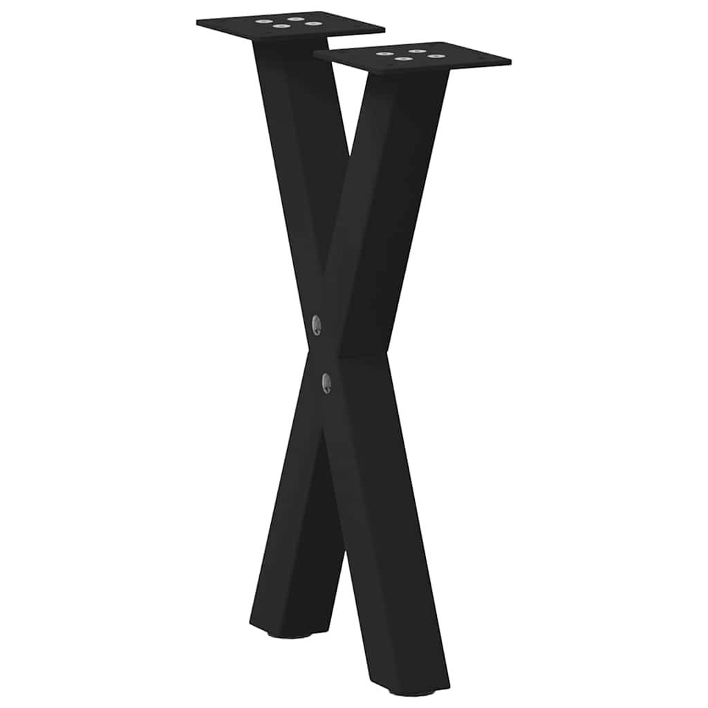 vidaXL Couchtischbeine X-Form 2 Stk. Schwarz 28x(42-43) cm Stahl