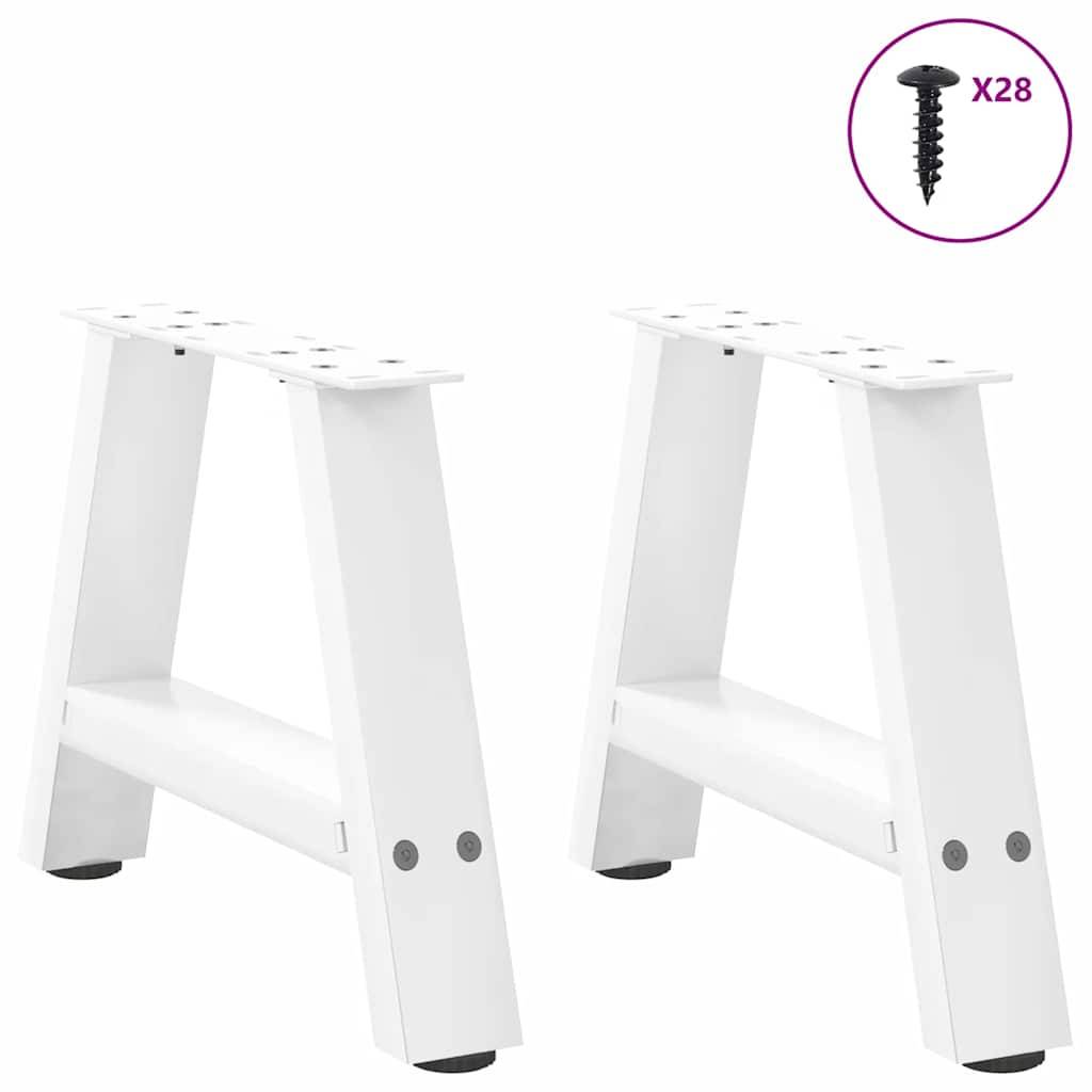 vidaXL Couchtischbeine A-Form 2 Stk. Weiß 50x(30-31) cm Stahl