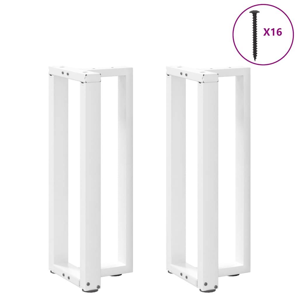 vidaXL Konsolentischbeine T-Form 2 Stk. Weiß 25x28x(72-73) cm Stahl