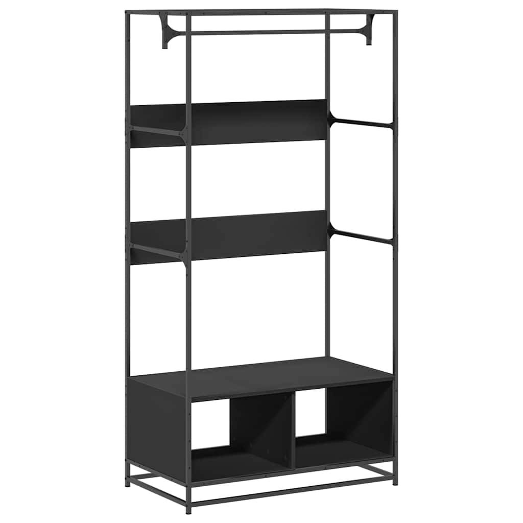vidaXL Kleiderständer Schwarz 90x50x180 cm Holzwerkstoff