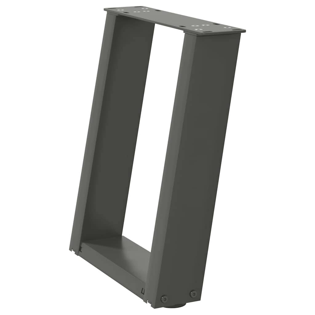 vidaXL Couchtischbeine U-Form 2 Stk. Anthrazit 28x(42-43) cm Stahl