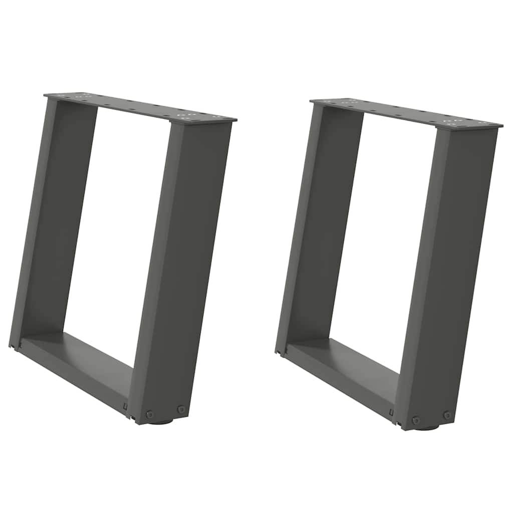 vidaXL Couchtischbeine U-Form 2 Stk. Anthrazit 50x(42-43) cm Stahl
