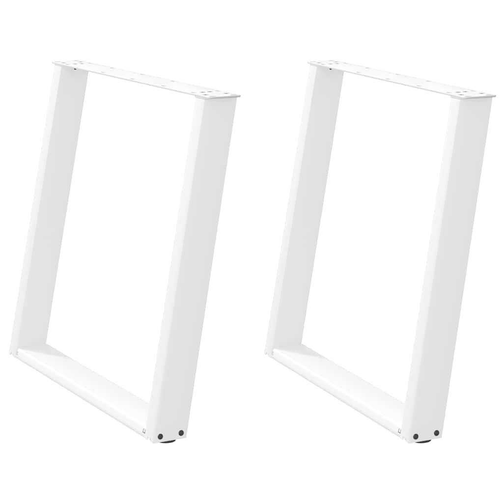 vidaXL Esstischbeine U-Form 2 Stk. Weiß 80x(72-73) cm Stahl