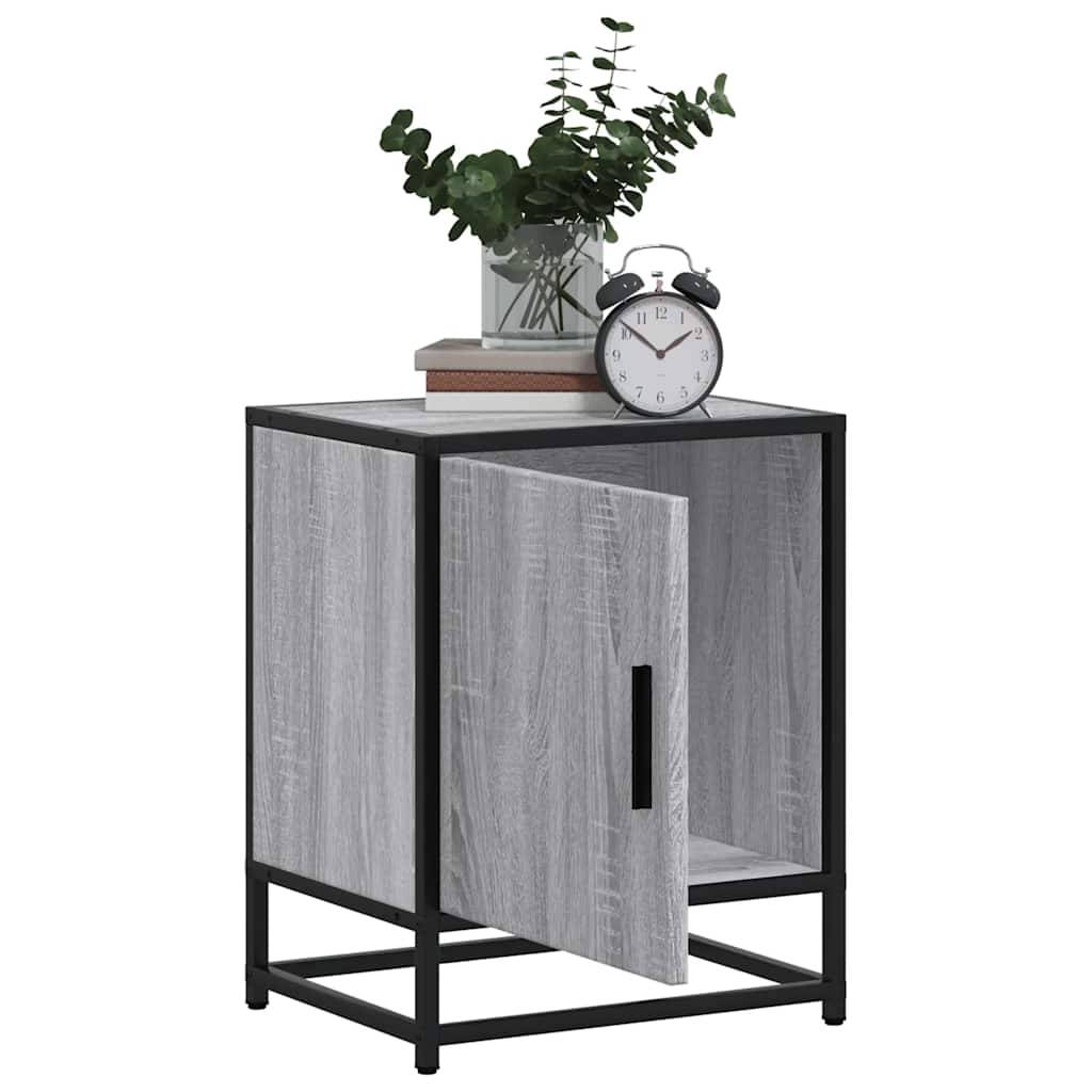 vidaXL Nachttisch Grau Sonoma 40x31x50 cm Holzwerkstoff und Metall