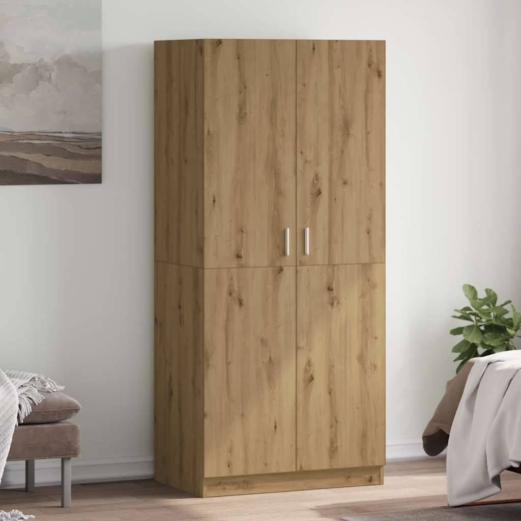 vidaXL Kleiderschrank Artisan-Eiche 80x52x180 cm Holzwerkstoff