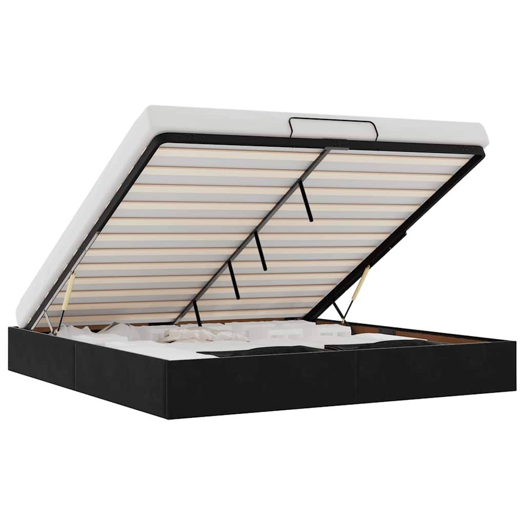 vidaXL Ottoman-Bett ohne Matratze Schwarz 180x200 cm Samt