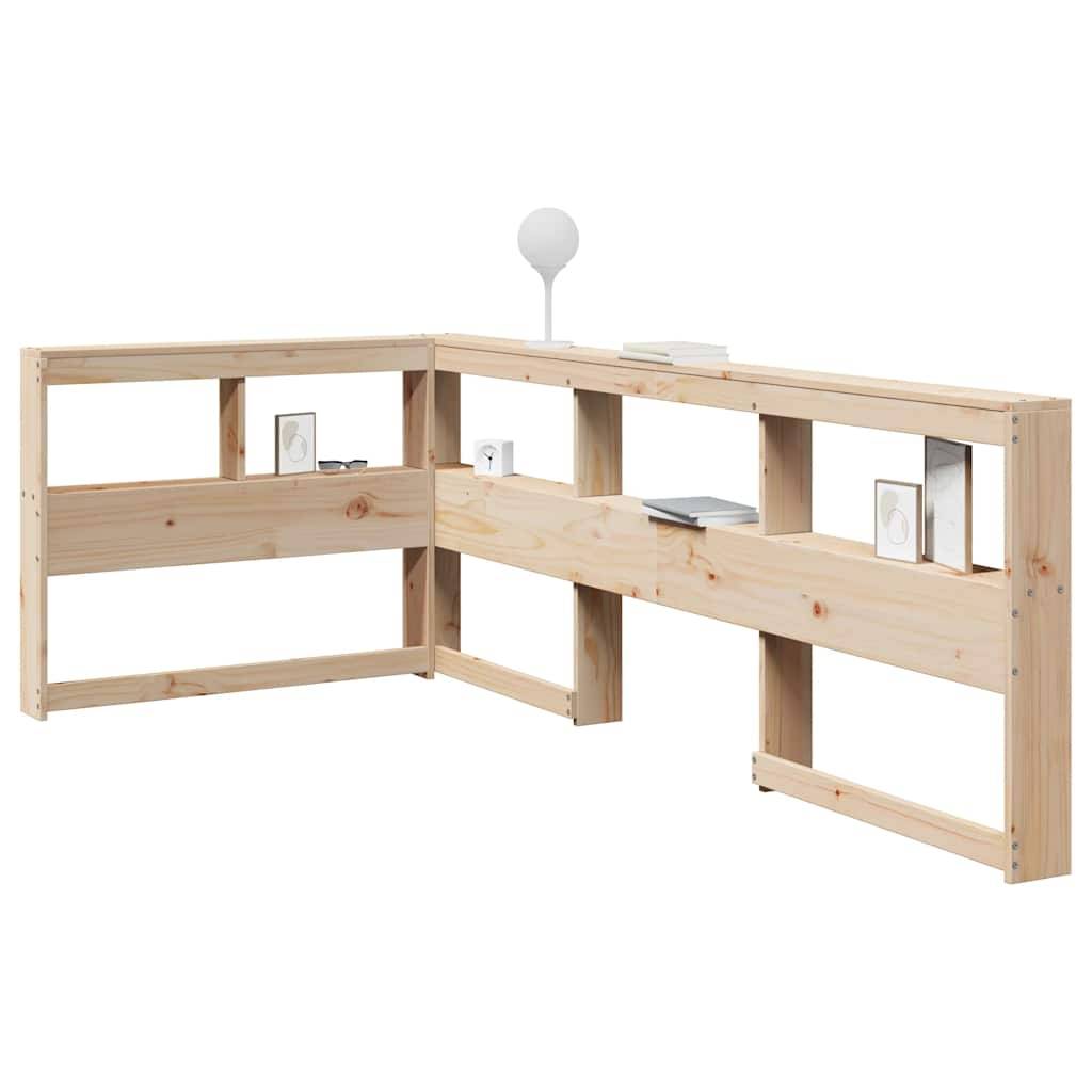 vidaXL Kopfteil mit Bücherregal L-Form 80 cm Massivholz Kiefer