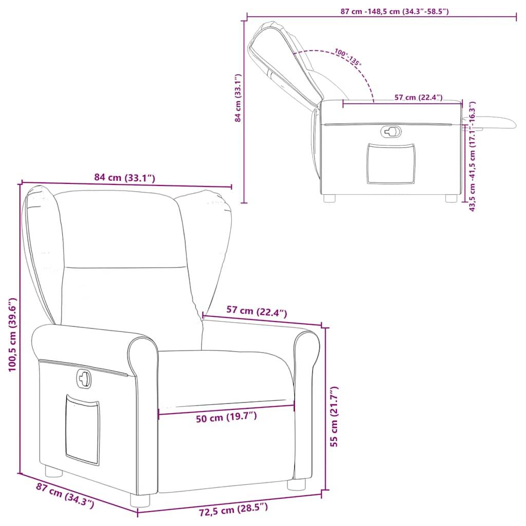 vidaXL Relaxsessel Wolkengrau Stoff
