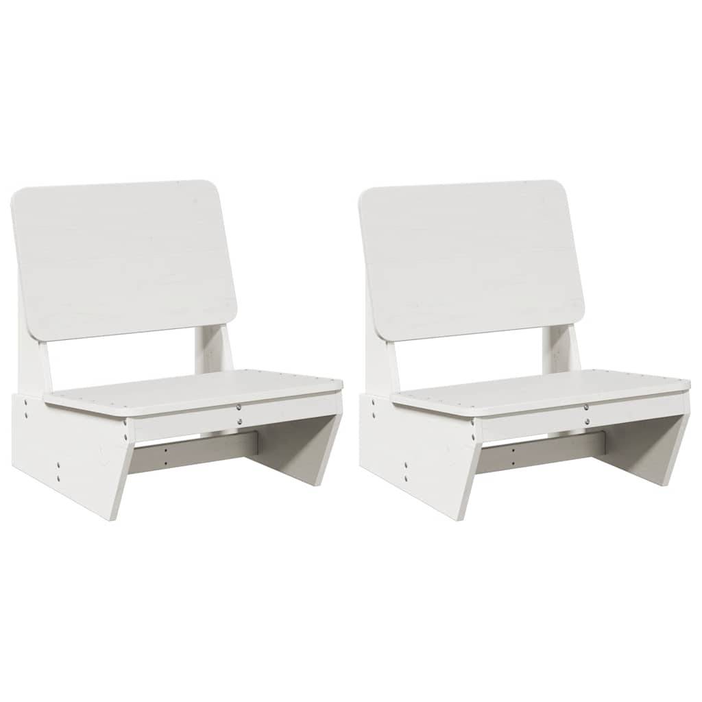 vidaXL Gartenstühle 2 Stk. Weiß 60x64x70,5 cm Massivholz Kiefer