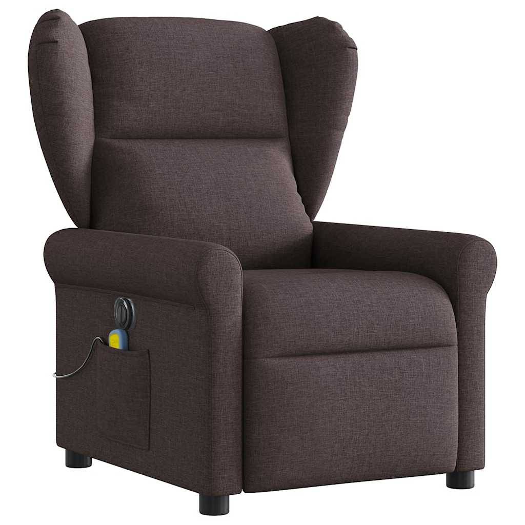 vidaXL Massagesessel Elektrisch Dunkelbraun Stoff