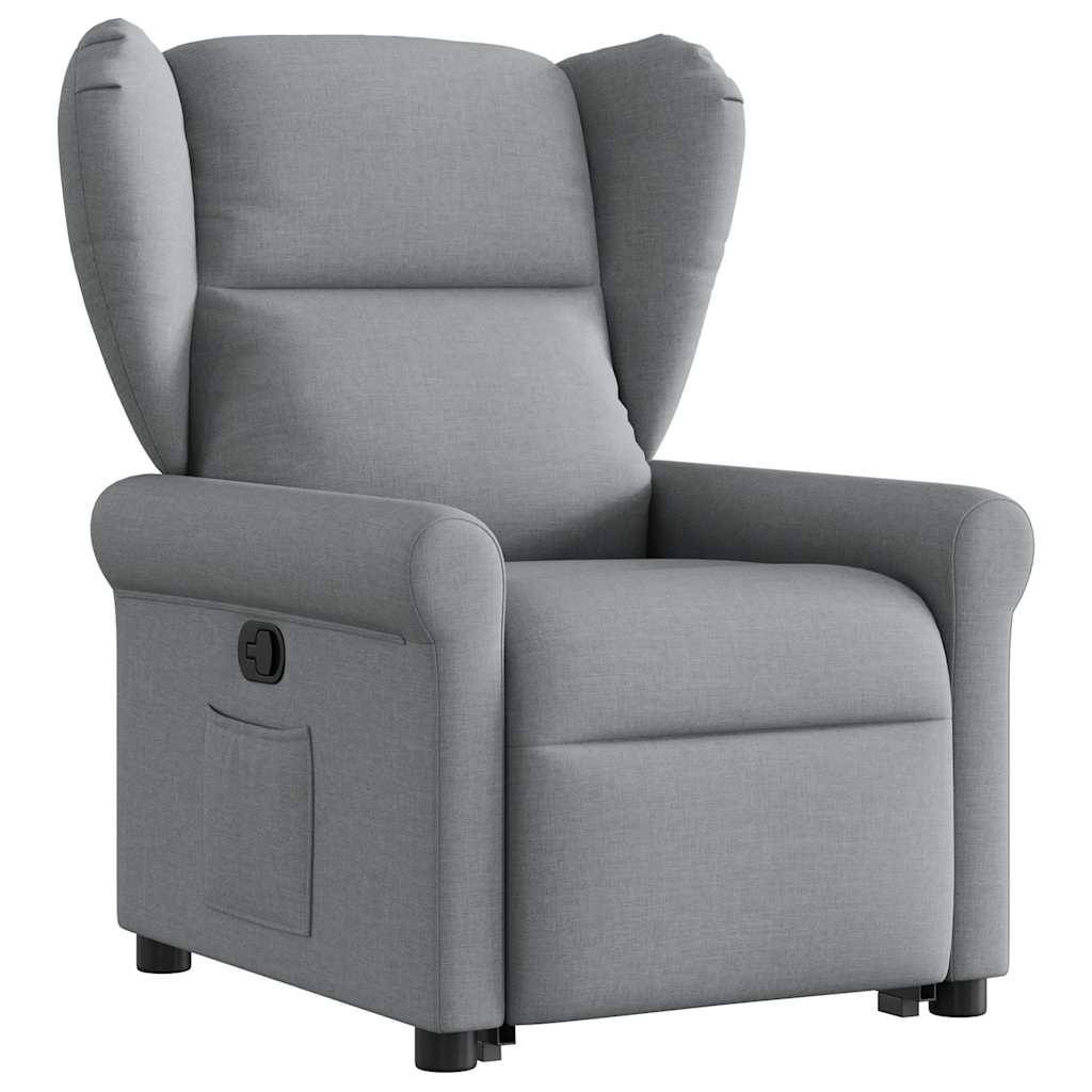 vidaXL Relaxsessel mit Aufstehhilfe Hellgrau Stoff