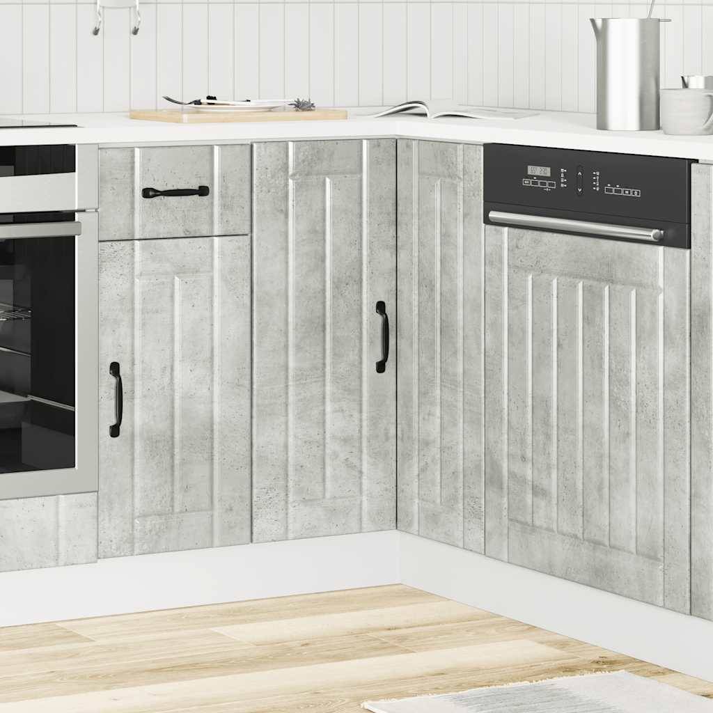 vidaXL Küchen-Eckunterschrank Lucca Betongrau Holzwerkstoff