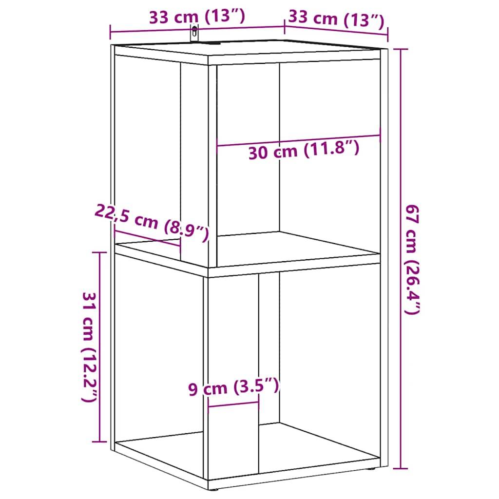 vidaXL Eckregal Artisan-Eiche 33x33x67 cm Holzwerkstoff