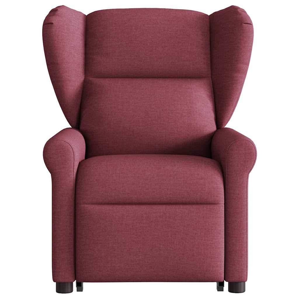 vidaXL Elektrischer Massagesessel mit Aufstehhilfe Weinrot Stoff