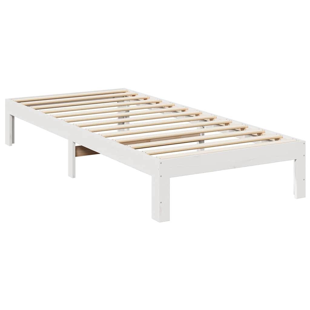 vidaXL Massivholzbett ohne Matratze Weiß 90x200 cm Kiefernholz