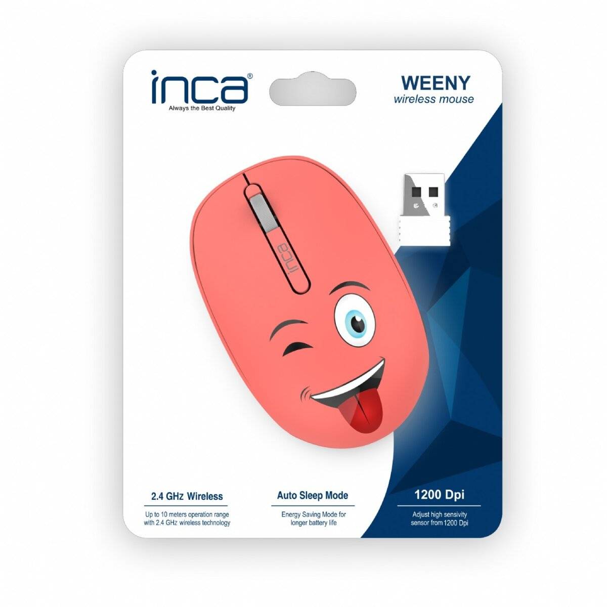 Inca Weeny Ergonomisch Wireless Maus 1200DPI 2,4 GHz Orange