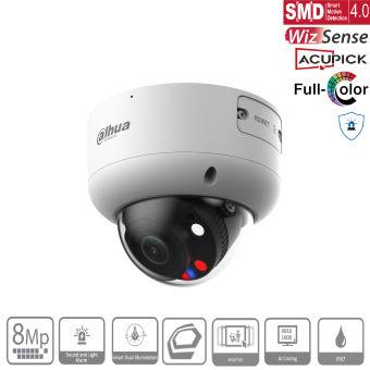 Dahua - IPC-HDBW3849R1P-ZAS-PV-27135-S5 - IP - Dome, - 8MP/Full-Color/WizSense/TIOC 3.0 - 2,7-13,5 mm motor. Objektiv -