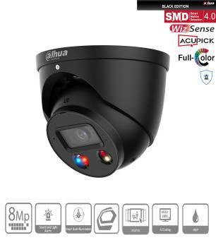 Dahua - IPC-HDW3849HP-AS-PV-0280B-S5-Black - IP - Eyeball, - 8MP/Full-Color/WizSense/TIOC/schwarz - 2,8 mm fix Objektiv
