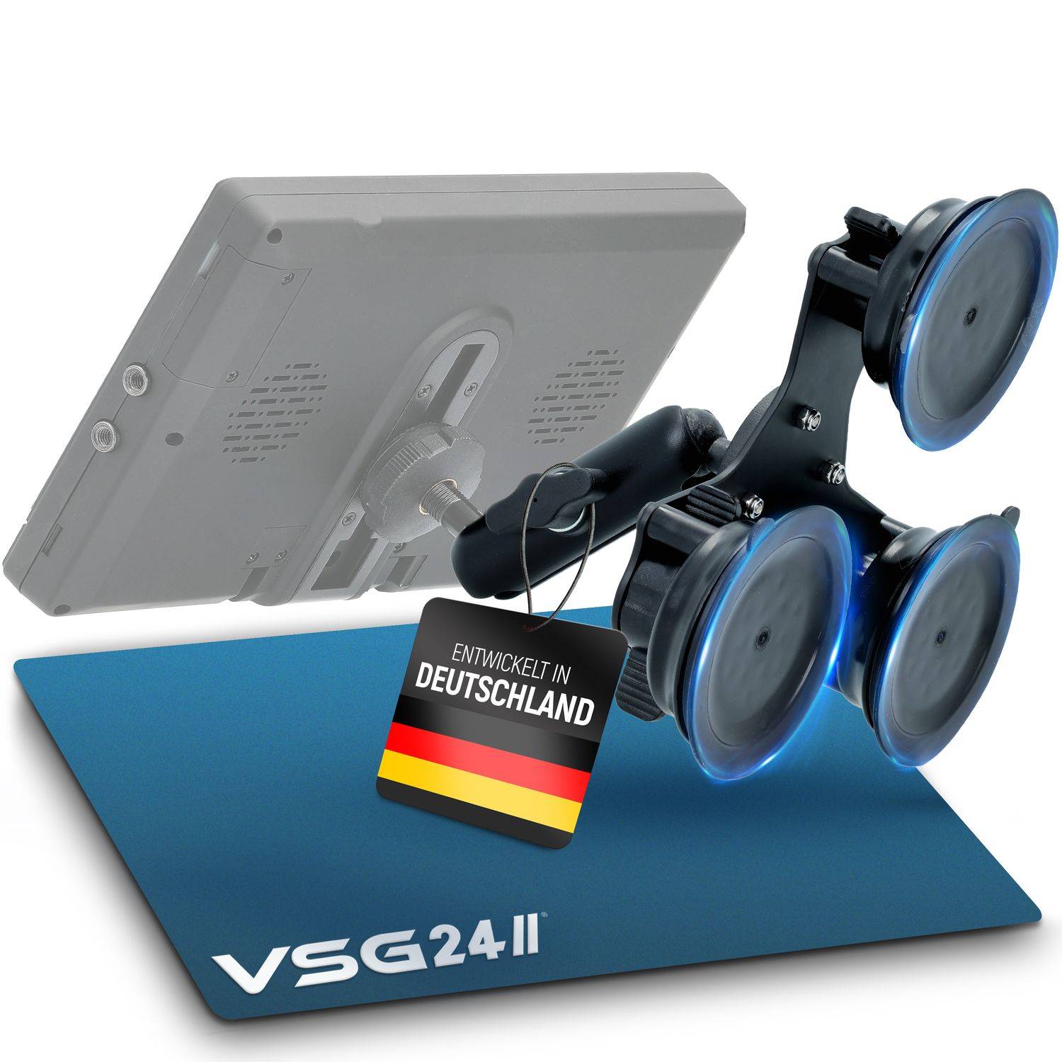VSG24 Flexible Saugnapf Halterung PROMOUNT 3 für Rückfahrmonitore für bis zu 12 Zoll