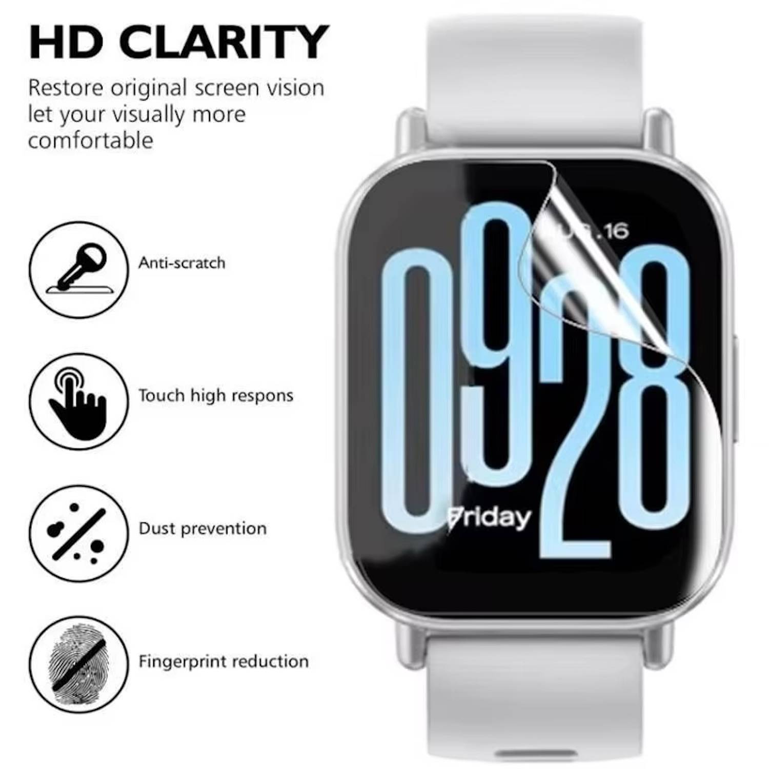 Für Xiaomi Redmi Watch 5 Active Hydrogel Touch Film Schutzfolie Transparent