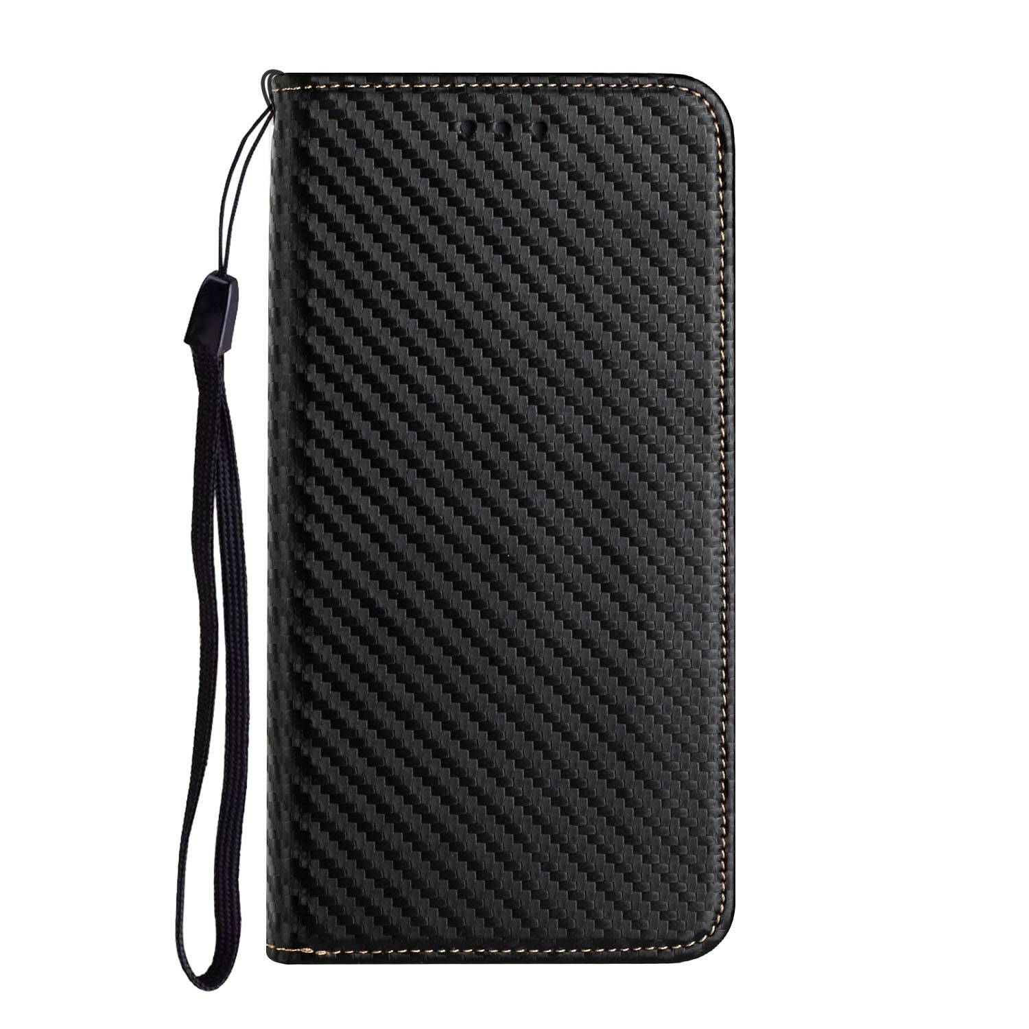 Für Xiaomi Redmi Note 14 5G Carbon Magnetisches Kunstleder Kartenfächern Hülle