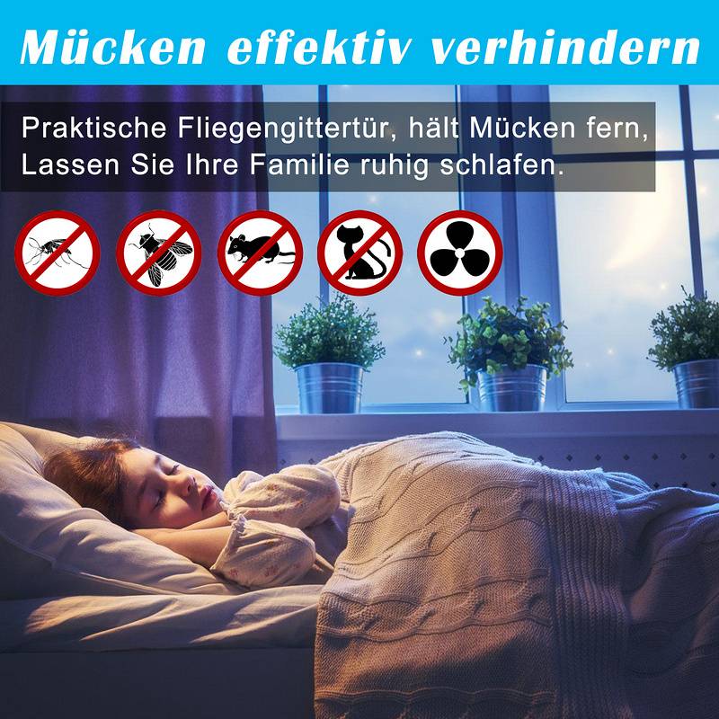 95 x 210 CM Fliegengitter Insektenschutz Tür Alurahmen Mückenschutz Insektenschutzgitter Gaze