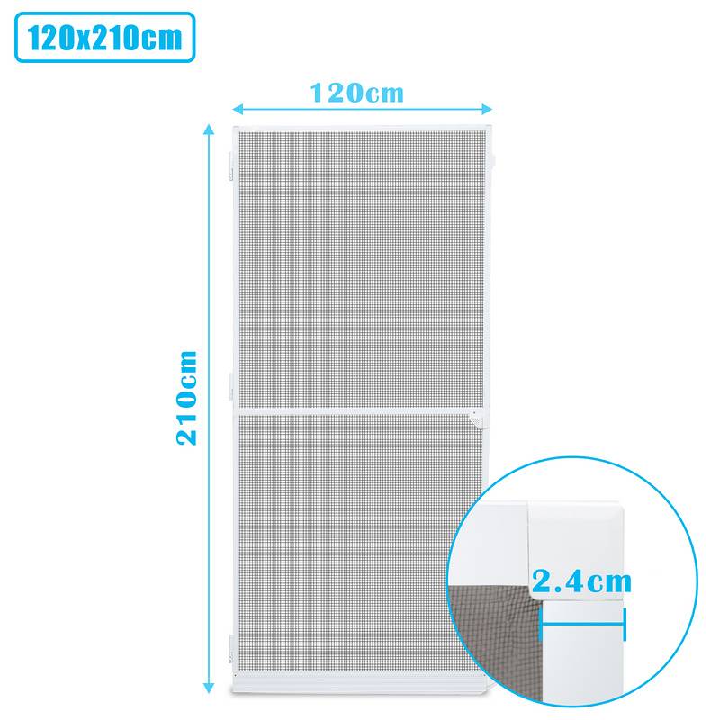 120 x 210 CM Fliegengitter Insektenschutz Tür Alurahmen Mückenschutz Insektenschutzgitter Gaze