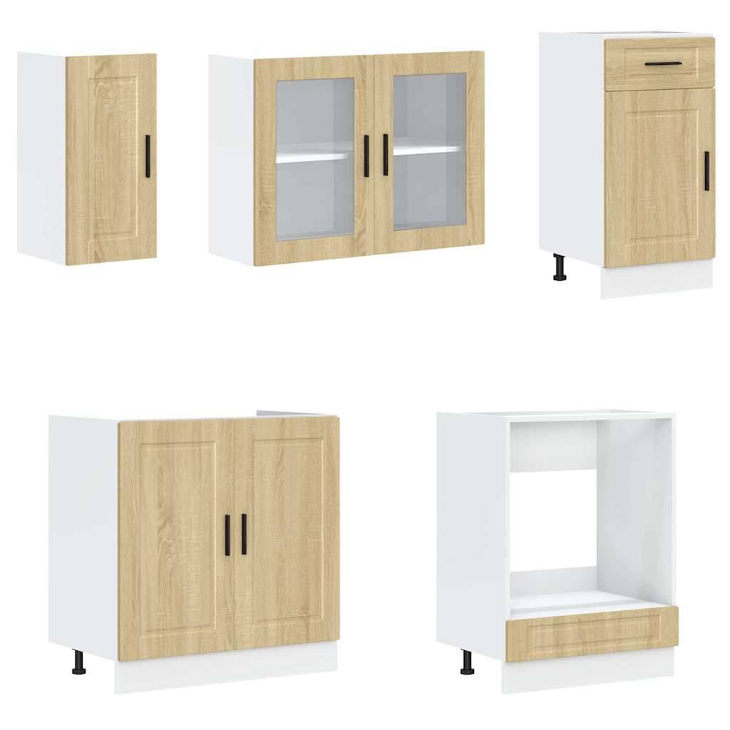 vidaXL 8-tlg. Küchenschrank-Set Porto Sonoma-Eiche Holzwerkstoff