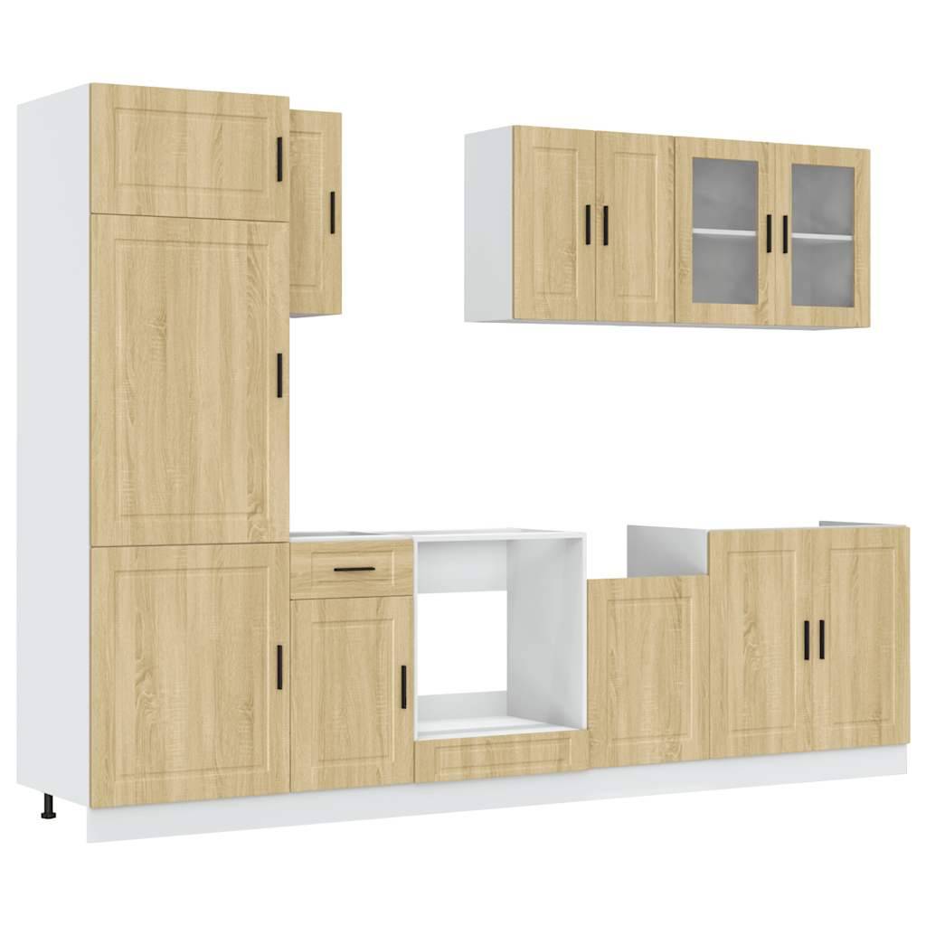 vidaXL 8-tlg. Küchenschrank-Set Porto Sonoma-Eiche Holzwerkstoff