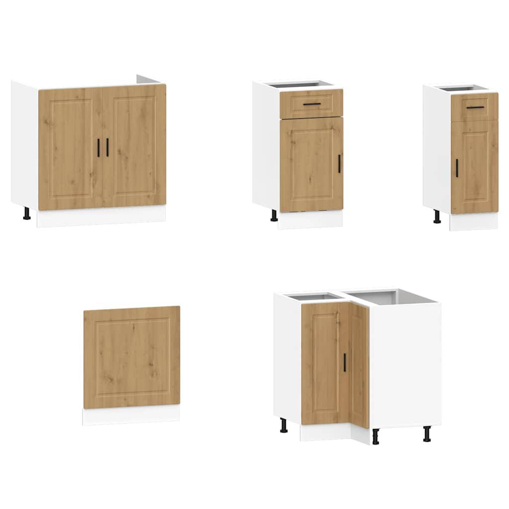 vidaXL 11-tlg. Küchenschrank-Set Porto Artisan-Eiche Holzwerkstoff