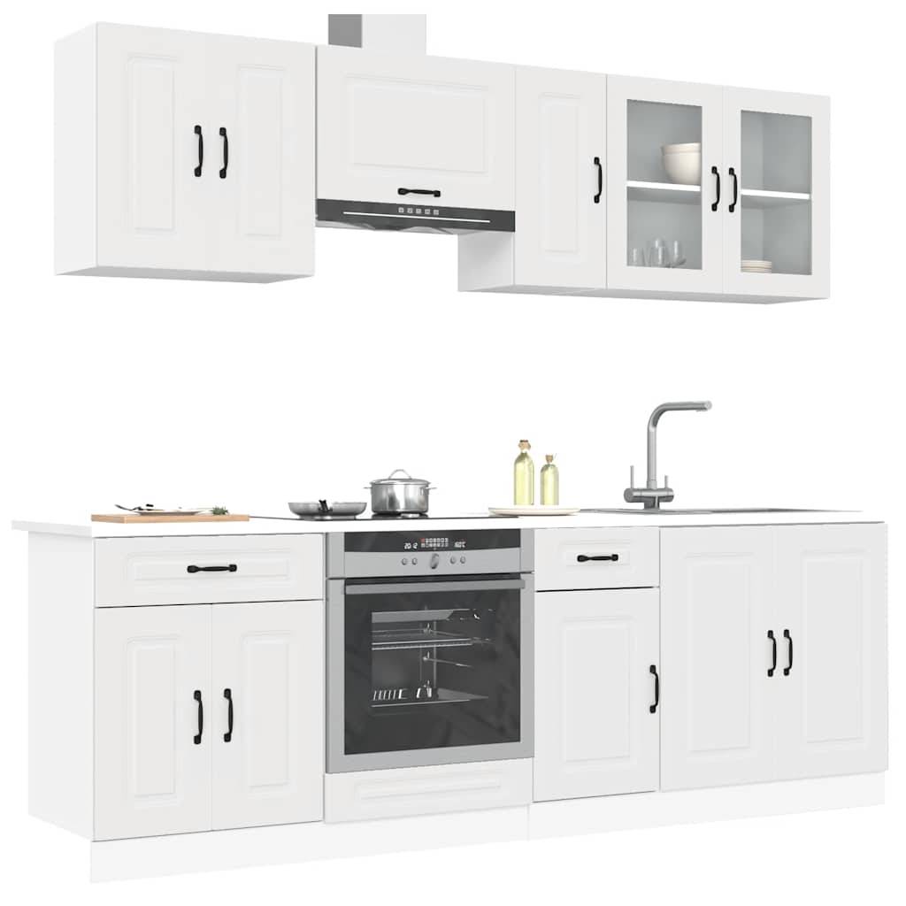 vidaXL 8-tlg. Küchenschrank-Set Kalmar Weiß Holzwerkstoff