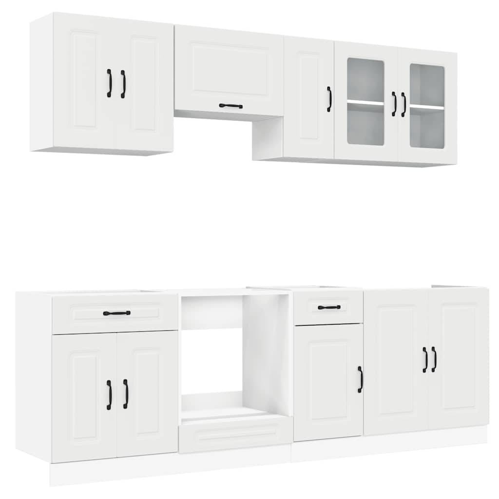 vidaXL 8-tlg. Küchenschrank-Set Kalmar Weiß Holzwerkstoff