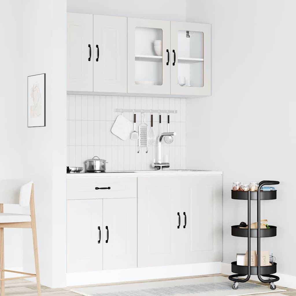 vidaXL 4-tlg. Küchenschrank-Set Kalmar Weiß Holzwerkstoff