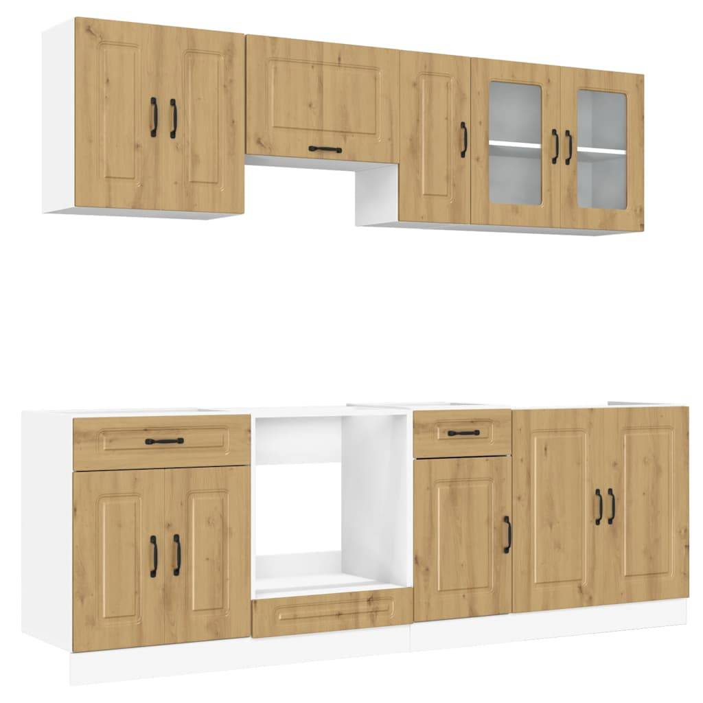 vidaXL 8-tlg. Küchenschrank-Set Kalmar Artisan-Eiche Holzwerkstoff