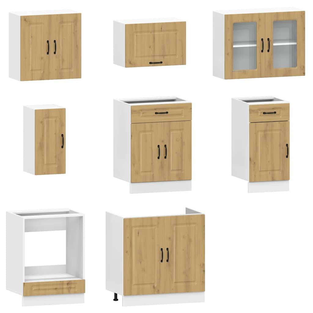vidaXL 8-tlg. Küchenschrank-Set Kalmar Artisan-Eiche Holzwerkstoff
