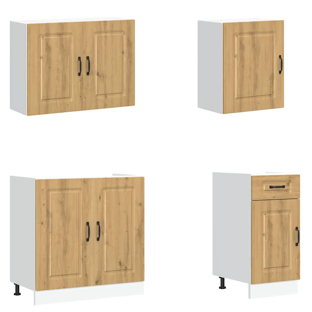 vidaXL 7-tlg. Küchenschrank-Set Kalmar Artisan-Eiche Holzwerkstoff
