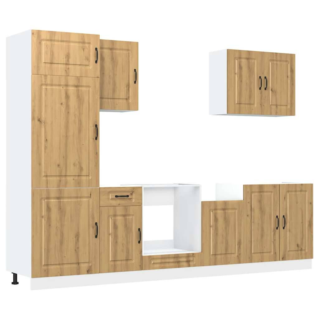 vidaXL 7-tlg. Küchenschrank-Set Kalmar Artisan-Eiche Holzwerkstoff