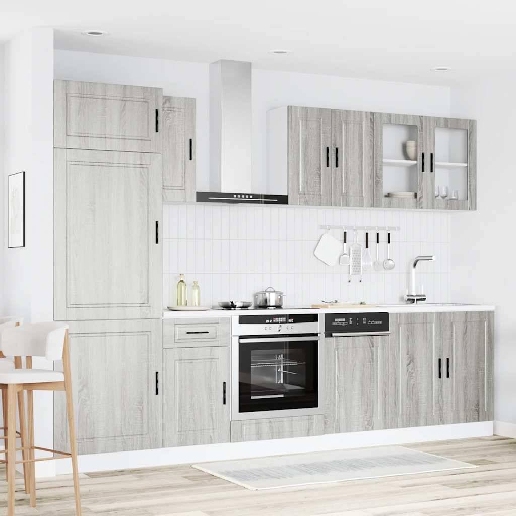 vidaXL 8-tlg. Küchenschrank-Set Kalmar Grau Sonoma Holzwerkstoff