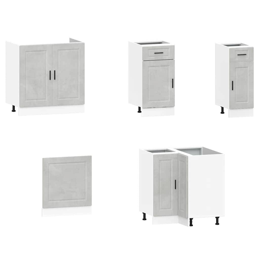 vidaXL 11-tlg. Küchenschrank-Set Porto Betongrau Holzwerkstoff