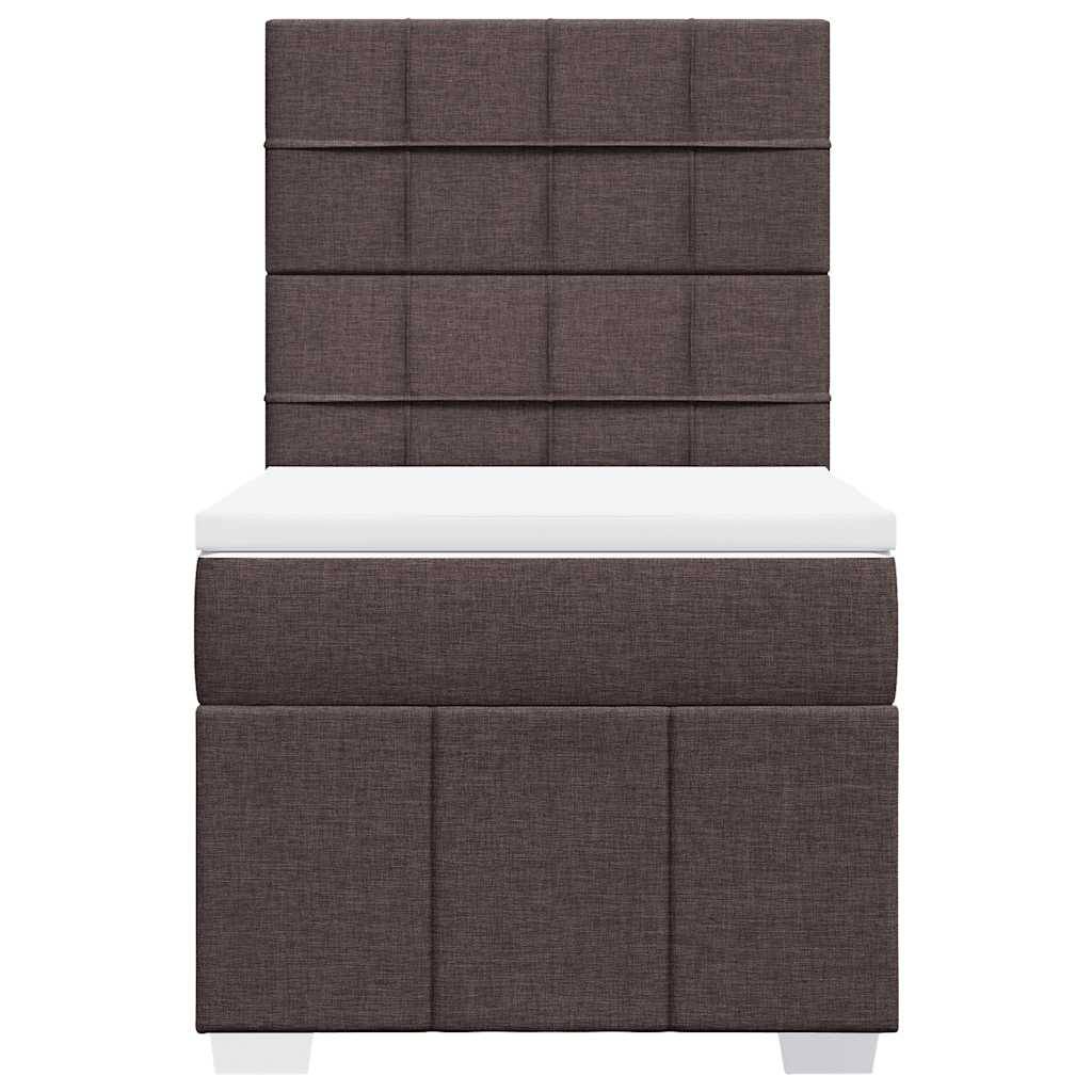 vidaXL Boxspringbett mit Matratze Dunkelbraun 90x200 cm Stoff