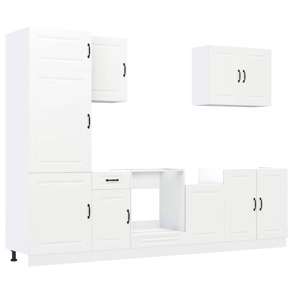 vidaXL 7-tlg. Küchenschrank-Set Kalmar Weiß Holzwerkstoff