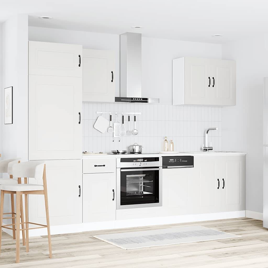 vidaXL 7-tlg. Küchenschrank-Set Kalmar Weiß Holzwerkstoff