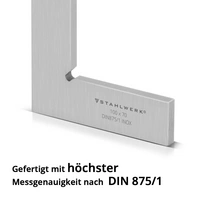 STAHLWERK Flachwinkel 90° 100 x 70 mm DIN 875/1 aus rostfreiem Edelstahl STAHLWERK Flachwinkel 90° 100 x 70 mm DIN 875/1 aus rostfreiem Edelstahl