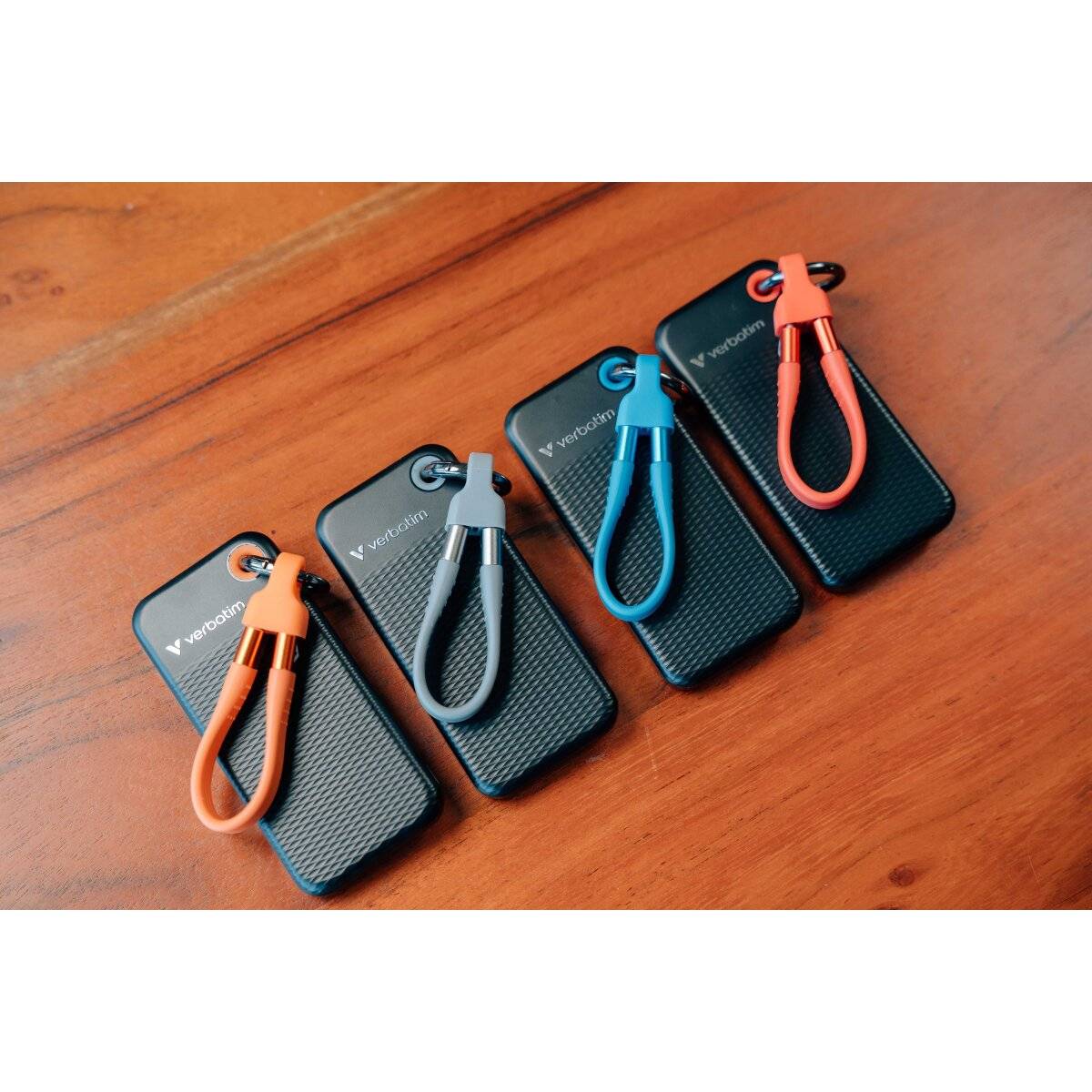 Pocket Festplatte mit Schlüsselring SSD, USB 3.2, Typ-C 1TB Schwarz-Blau